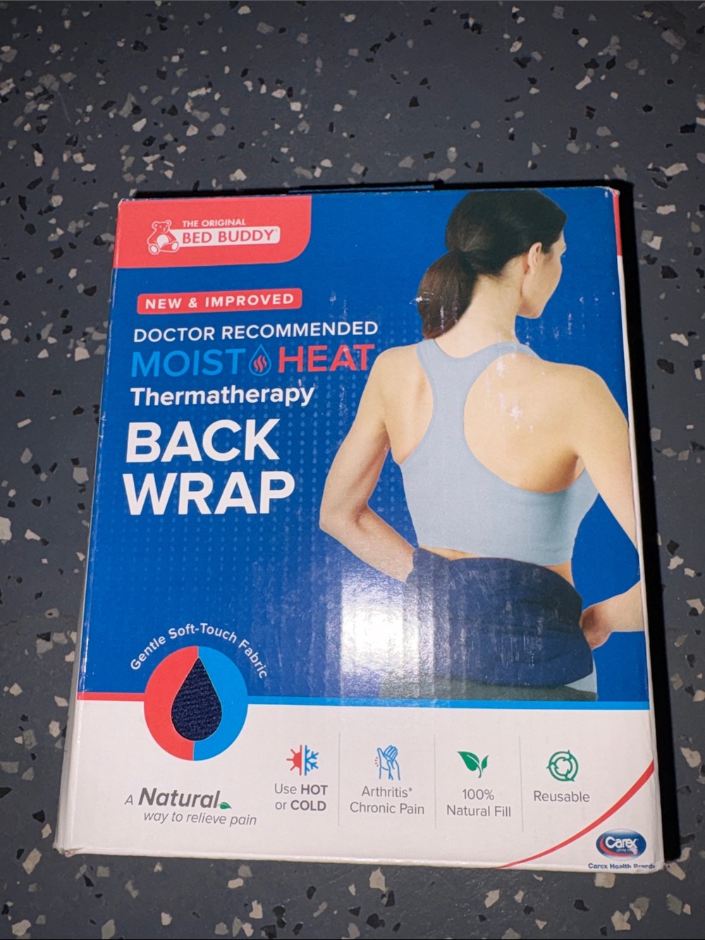 Bed Buddy Moist Heat Thermatherapy Back Wrap in Blue - Bed Buddy